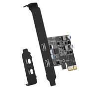 Jkjlorey 5Gbps PCIE 1X to Dual USB C Expansion Card PCI Express X1 to 2Port TYPE-C Extender Convert Card Riser for Computer PC