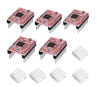 Jkjlorey 5Pcs A4988 Stepstick Stepper Motor Driver Module with Heat Sink for 3D Printer Reprap Suitable