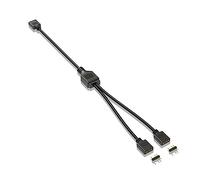 Jkjlorey 5V 3-Pin Extension Cable for Computer Motherboard 1 Point 2 Hub Cable Connection Extension ARGB Splitter, Black