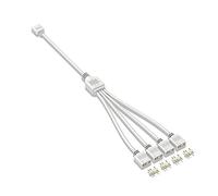 Jkjlorey 5V 3-Pin Extension Cable for Computer Motherboard 1 Point 4 Hub Cable Connection Extension ARGB Splitter, White