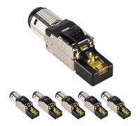 Jkjlorey 6-Pack Tool Free Shielded RJ45 Cat 8, Cat8 Field Termination Plug, Cat8 Connector, Cat8 Plug