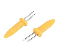 Jkjlorey 6 Pieces of Corn Rack Corn on The Cob Stainless Steel Corn Rack Fork Skewers with Silicone Handle