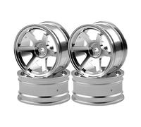 Jkjlorey 6 Spoke 4P Aluminum Alloy Wheel Rim for RC 1/10 On-Road 1052 Drift TE37+ Silver