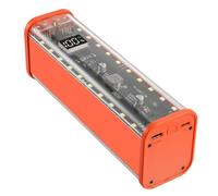 Jkjlorey 8 Slots 18650 DIY Power Bank Case Fast Charging Power Bank Case Large Capacity Digital Display Battery Storage Orange