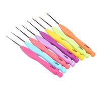Jkjlorey 8Pcs/Set Plastic Handle Sewing Kit Weave Crochet Hooks Kit Aluminum Knitting Needle Yarn Stitching Sewing Needles