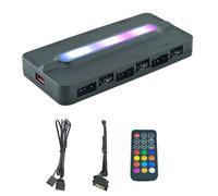 Jkjlorey ARGB Controller 5V/3Pin ARGB 4Pin Fan PWM HUB PWM ARGB Fan Hub ARGB Hub Splitter for Computer PC Case Fan
