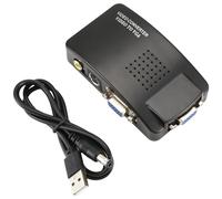 Jkjlorey AV to VGA Adapter VGA Converter PC Composite S-Video AV Input to PC VGA LCD Output Converter Switch Box