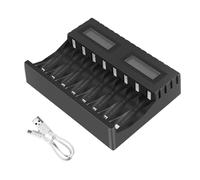 Jkjlorey Battery Charger LCD Display Smart Intelligent 8-Slot Chargers for AA/AAA NiCd NiMh Rechargeable Batteries AA AAA Charger