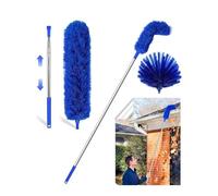 Jkjlorey Cobweb Duster with Extension Pole Spider Web Brush and Washable Ceiling Duster Kit Handle Aluminum Telescoping Pole