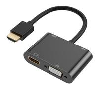 Jkjlorey -Compatible to VGA+-Compatible+3.5mm Audio Converter PC Dual Screen with Power Supply Converter Computer Accessories Parts