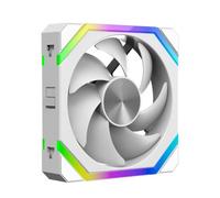Jkjlorey Computer Chassis Fan 12V 12cm 5V 3PIN ARGB Cooling Fan 4Pin PWM Large Air Volume 41.96CFM/800-1800RPM Ventilator White