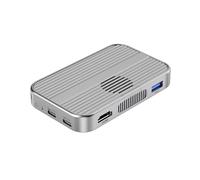 Jkjlorey Cooling Fan 4K60HZ Magnetic M. 2 NVMe SSD Enclosure 10Gbps USB-C Docking Station with -Compatible Port SD/TF/PD 100W