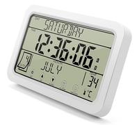 Jkjlorey Digital Wall Clock, Digital Clock Battery Operated, 8 Inch Desk Clock with Temperature Humidity Day Date for Home Office