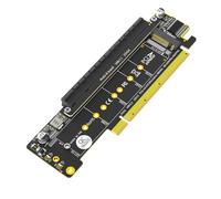 Jkjlorey Dual NVMe PCIe Adapter, PCIe 4.0 X16 to Dual NVMe & 1x More PCIe X16 (X8 Signal) Adapter for M.2 NVMe SSD Adapter