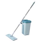 Jkjlorey Flat Squeeze Mop with Bucket Hand Free Wringing Floor Cleaning Mop Microfiber Mop Pads Wet