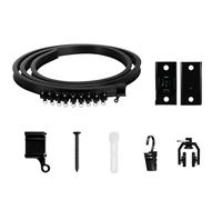 Jkjlorey Flexible Bendable Curtain Track, Ceiling Wall Mounted, Black Curved Heavy Duty RV Sliding Curtain Track 2Meter