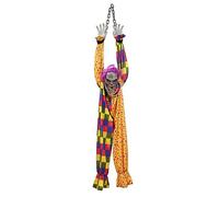 Jkjlorey Hanging Clown Halloween Hanging Clown 5.6 Ft Animated Talking & Shaking Scary Clown with Chain, Touch Activated for Halloween Decor
