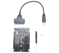 Jkjlorey M.2 NGFF MSATA to USB 3.0 Adapter Converter Reader Card with Cable Portable Flash Drive Support SSD
