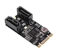 Jkjlorey M2 PCIE NVMe SATA6G 2 Port III 6Gb/S M.2 22X42 M Key and B Key Controller Adapter Card JMB582