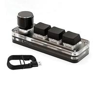 Jkjlorey Macropad Macro Mechanical Keyboard RGB Mini Gaming Custom Programming Knob Keypads Black for Photoshop