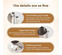 Jkjlorey Milk Jug Milk Pitcher Stainless Steel Milk Bowls for Milk Frother Craft Coffee Latte Milk Frothing Pitcher Latte Art (200ml)