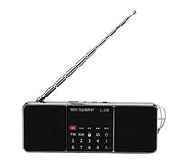 Jkjlorey Mini Portable Rechargeable Stereo L-288 FM Radio Speaker LCD Screen Support TF Card USB Disk MP3 Music Player Loudspeaker(Black)