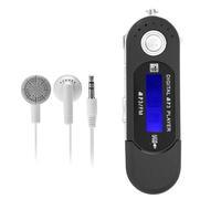 Jkjlorey MP3 Player Music FM Radio with Earphone 8GB, Portable with LCD Screen for Walking Running (Black)