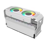 Jkjlorey PC Case RAM Memory Module ARGB Cooler DDR3 to DDR5 5V 3Pin PWM 4Pin Light Sync 120mm Dual Fans Cooling Radiator White