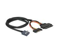Jkjlorey PCIE Oculink SFF-8611 4I 90 Degrees to U.2 SAS SFF 8639 NVMe SSD +15P Adapter Cable High-Speed Data Transfer 0.5M
