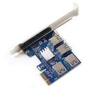 Jkjlorey PCIE PCI-E PCI PCI-E to PCI-E Riser Card 1X to 16X 1 to 4 USB 3.0 Slot Multiplier Hub Adapter