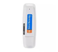 Jkjlorey Portable Rechargeable U-Disk USB Digital Audio Voice Recorder Mini Dictaphone Activated Recorder -White