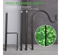 Jkjlorey Shepherd Hooks Rust Garden Stake Outdoor Metal Plant Stand Hanger Bird Feeder Pole 80.5X10X1cm