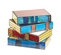 Jkjlorey Stacked Books Lamp Home Decor Nightstand Table Lamps Glass Vintage Reading Book Lamp Stained for Household Reading Light Easy Install Easy to Use