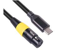 Jkjlorey Type C Male to 3 Pin XLR Female Microphone Cable Connector Computer Audio Data Cable Microphone Recording Cable 3 Meters