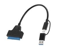 Jkjlorey TypeC+USB 3.0 to Hard Drive Adapter Cable Hard Disk Driver Converter for 2.5/3.5 Inch Mobile Hard Drive
