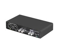 Jkjlorey -UC22 24Bit/192KHz Audio Interface High Resistance Instruments USB Computer Live Recording External Sound Card Black Music Production Mixer 1 PCS