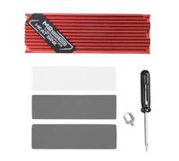 Jkjlorey Ultrathin M.2 SSD Heat Sink M2 2280 Solid State Hard Disk Aluminum Heatsink Cooler Cooling Thermal Pad Red