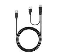 Jkjlorey USB 2.0 Type A Male to Dual USB A Male Y Splitter Cable Cord Black