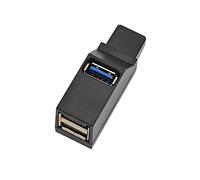 Jkjlorey USB 3.0 HUB Adapter Extender Mini Splitter Box 3 Ports for PC Laptop Mobile Phone High Speed U Disk Reader,Black