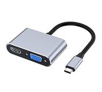 Jkjlorey USB C to VGA Multiport Adapter 4K Type C USB-C HUB Video Projectors Converters Port Adaptor