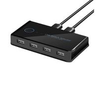 Jkjlorey USB KVM Switch USB Shared Switcher 2 in 4 Out for Laptop PC Keyboard Mouse Printer USB Switch Hub Adapter USB 2.0