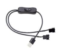 Jkjlorey USB to 3-Pin / 4-Pin PWM 5V USB Sleeved Fan Power Adapter Cable Case Fan Adapter Connector Cable with on Off Switch
