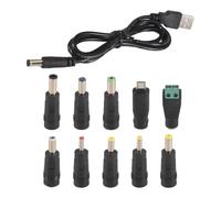 Jkjlorey USB To DC Power Cable Universal USB To DC Jack Charging Cable Power Cord with 10 Interchangeable Plug Connectors Adapter
