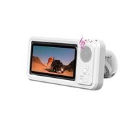 Jkjlorey Wall Phone Mount with Bluetooth Speaker IPX4 Waterproof Touch Screen for Shower Bathroom White