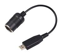 Jkjlorey Wired Controller Converter Adapter USB Port to 12V Car Lighter Socket Female Power Cable for Power Bank