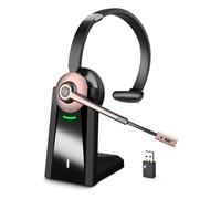 Jkjlorey Wireless Headset, Bluetooth Headset with Noise Canceling Microphone, Wireless Headset with USB Dongle for Home Office