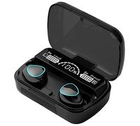 Jkjlorey Wireless Headset Bluetooth V5.1 LED Display Stereo Mini Earbud Headset with Microphone Hands-Free Headset,Black