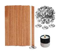 Jkjlorey Wooden Candle Wicks for Candle Making, for Candle Making, Wooden Wicks+Metal Clips A 1Set