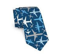 JKJOJIA Camo Orange Ties For Men Novelty Neckties Classic Fashion Men's Tie For Wedding Party Casual Gifts, Airplane Plane Pattern, One Size