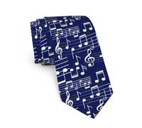 JKJOJIA Camo Orange Ties For Men Novelty Neckties Classic Fashion Men's Tie For Wedding Party Casual Gifts, Note Music Blue, One Size